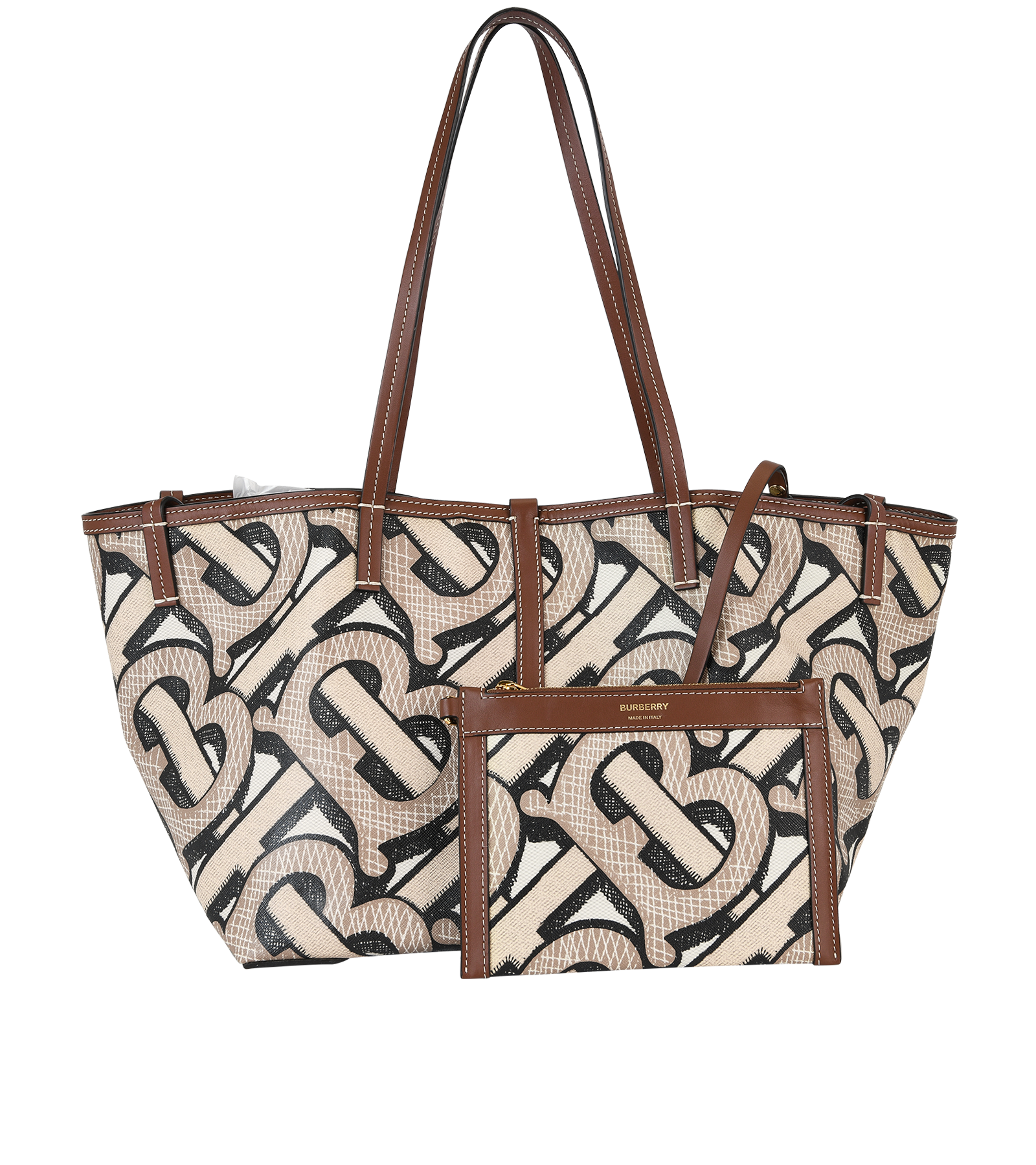 TB Monogram Tote, &pound;530, Handbags, Beige, Canvas, Other view